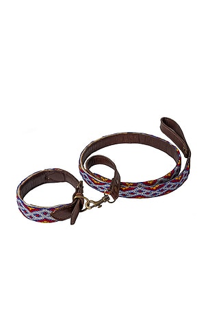 Moroccan Kilim Dog Collar & Leash Verve Culture