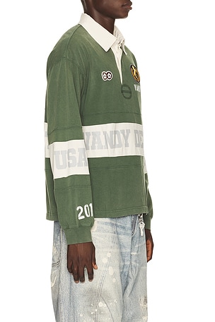 VANDYTHEPINK Washed Long Sleeve Rugby in Green