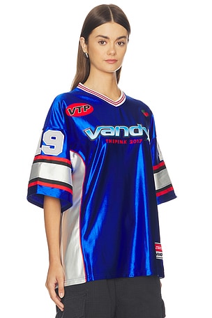 VANDYTHEPINK Cherry Football Jersey in Blue