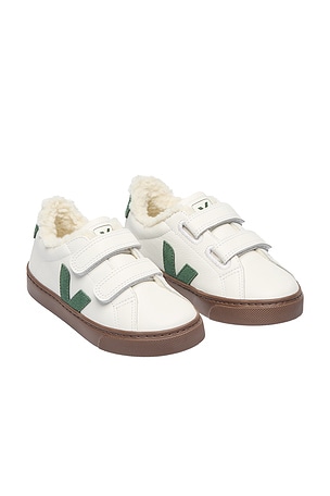 Veja Junior Small Esplar Sneaker in White. Size 31 (US 13.5). Also