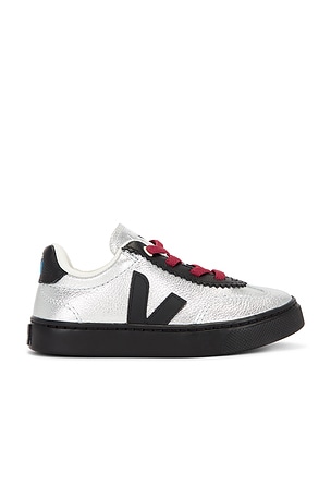 Veja X Jelly Mallow Kids Small Volley Sneaker in Metallic Silver