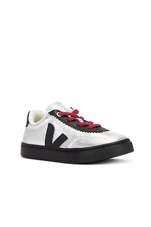 Veja X Jelly Mallow Kids Small Volley Sneaker in Metallic Silver