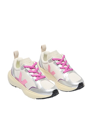 Veja Junior Small Canary Sneaker in Metallic Silver. Size 31 (US 13.5). Also