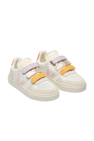 Veja Kids Small V-90 Sneaker in White. Size 27 (US 10). Also