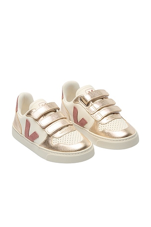 Veja Kids Small V-10 Sneakers in Ivory