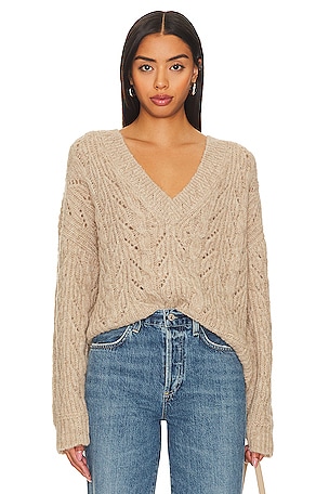Closet Staple Oversized V Neck Sweater in Mauve
