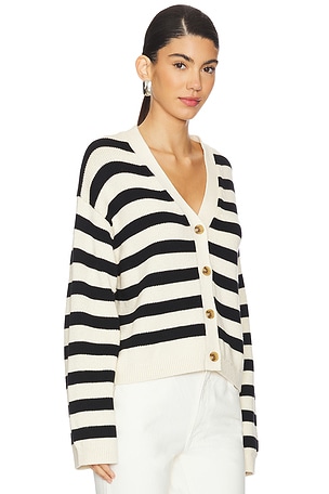 Velvet by Graham & Spencer Elodie Cardigan in Black,Cream