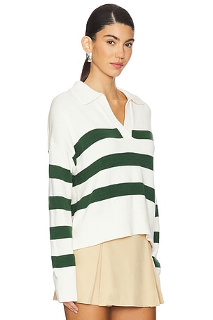 Velvet by Graham & Spencer Lucie Pullover in Green,Cream