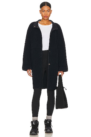 Ganni fenn wrap coat on sale black