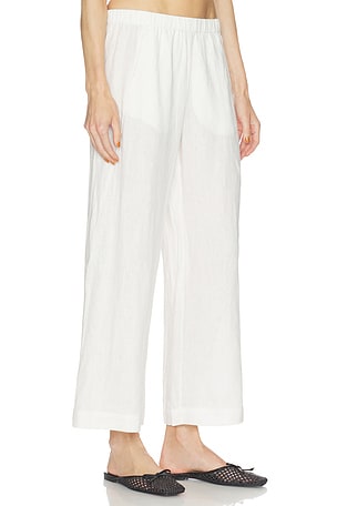 Velvet by Graham & Spencer Lola Woven Linen Pant in Ivory