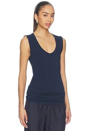 Velvet by Graham & Spencer Estina Scoop Neck Tank Top in Navy