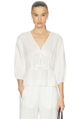 Martha Woven Linen Top Velvet by Graham & Spencer