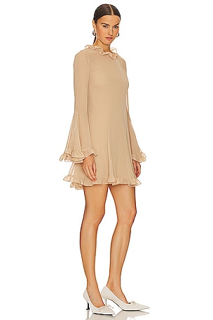 Vivetta Georgette Short Dress With Ruffles in Nude