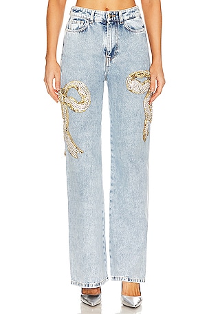 Wide Leg Jeans With Bows Vivetta