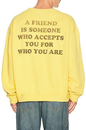 Vintage Heavy x Peanuts Pig Pen Friends Crewneck Sweater in Yellow