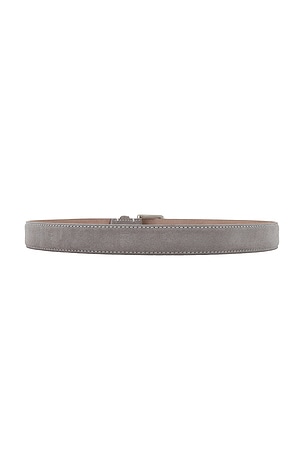Vince 30mm Alex Stitched Suede Belt in Grey
