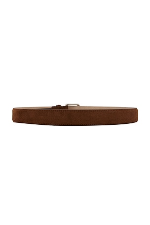 Vince 30mm Alex Stitched Suede Belt in Brown