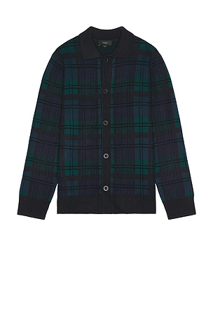 Plaid Button Down Sweater Vince