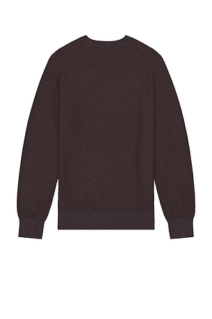 Vince Jacquard Long Sleeve Crewneck Sweater in Burgundy