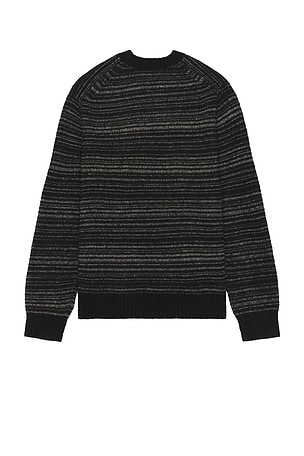 Vince Marled Stripe Long Sleeve Crew in Black. Size XL/1X. Also