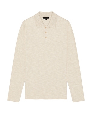 Sun Faded Thermal Long Sleeve Polo Vince