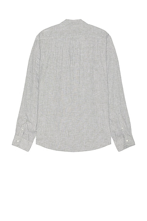 Vince Houndstooth Seperate Placket Long Sleeve Shirt in Green