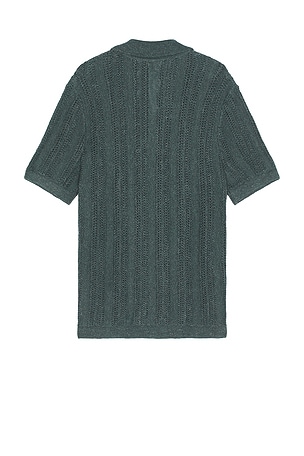 Vince Desert Texture Stripe Cabana Shirt in Teal