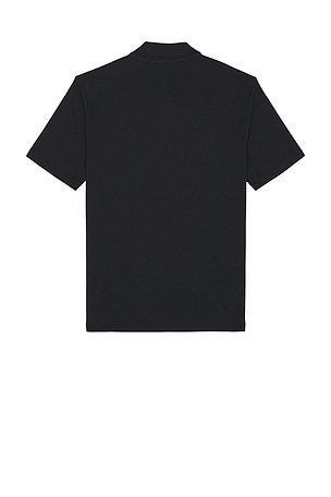 Vince Mesh Knit Johnny Collared Shirt in Navy