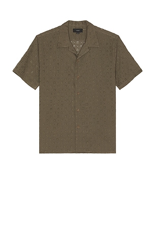 Cotton Eyelet Collar Shirt Vince