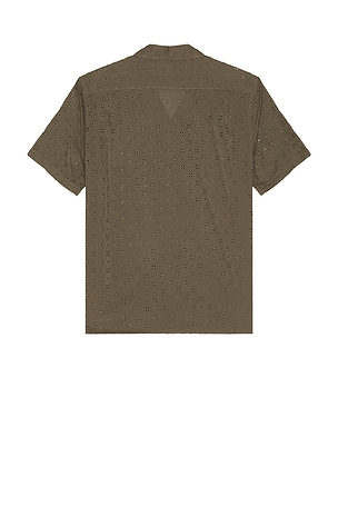 Vince Cotton Eyelet Collar Shirt in Green