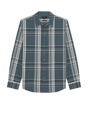 Lorimer Plaid French Placket Shirt Vince