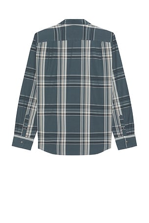 Vince Lorimer Plaid French Placket Shirt in Blue