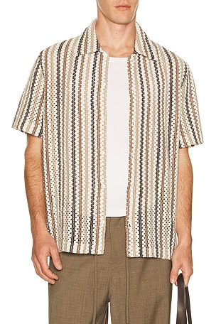 Beach Stripe Short Sleeve Shirt Vince