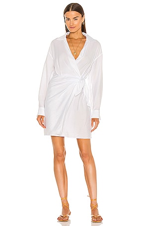 Long Sleeve Wrap Shirt Dress Vince