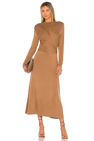 Long Sleeve Draped Dress