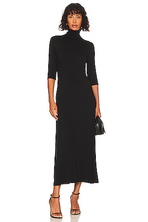 Elbow Sleeve Turtleneck Dress Vince