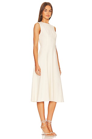 Vince Paneled Crew Neck Dress in Cream