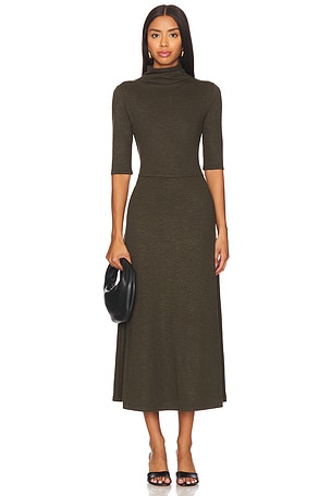 Elbow Sleeve Turtleneck Dress Vince