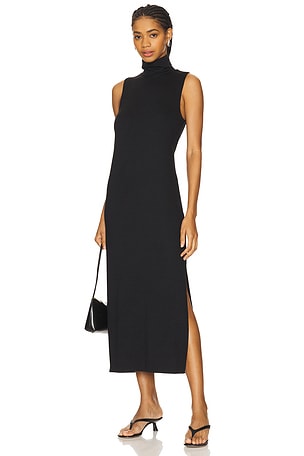 Sheer Sleeveless Turtleneck Dress Vince