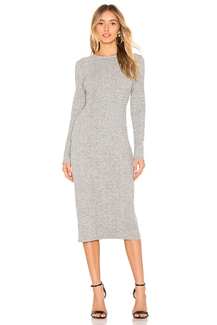 vince rib crew neck dress Vince | Dresses | Nwt Vince Ribbed Long Sleeve Crew Neck Black Midi Dress L