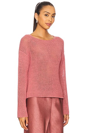 Vince Coated Cotton Pullover in Pink