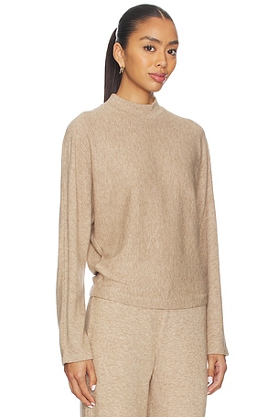 Vince Cozy Dolman Mock Neck Pullover in Beige