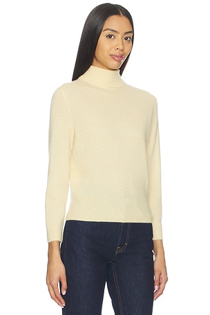 Vince 3/4 Sleeve Mock Neck Top in Yellow