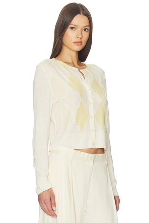 Vince Argyle Cardigan in Cream
