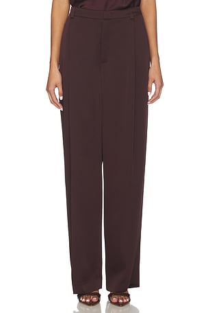 Mid Rise Wide Leg Pleated Trouser Vince