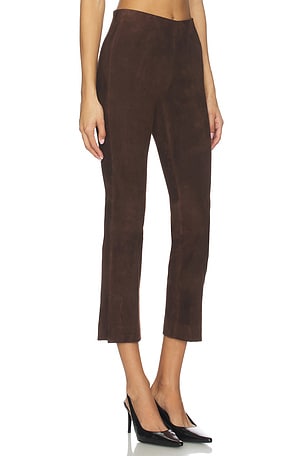 Vince Suede Split Hem Crop Pant in Brown. Size XS. Also