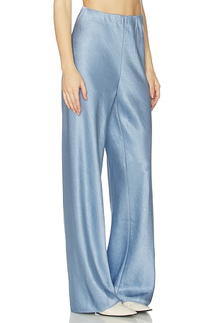 Vince High Waist Fluid Satin Bias Pant in Baby Blue
