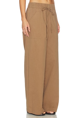 Vince Mid Rise Cotton Drawstring Pant in Tan