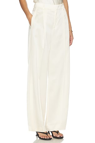 Vence High Waist Saten Trouser en Ivoire