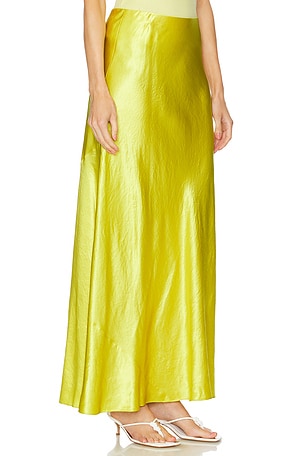 Vince Satin Maxi Skirt in Yellow